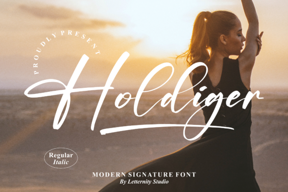 Holdiger: A Modern Script Typeface for Editorial Design